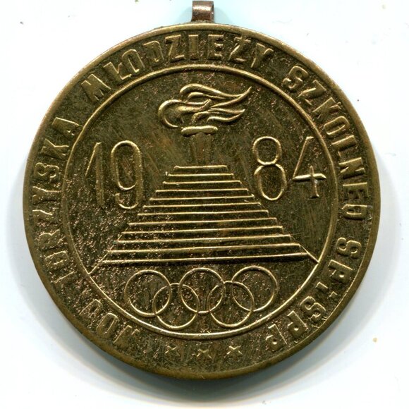 1984 Poland Summer Olympics Commemorative Medal (b658-1) - Picture 2 of 2